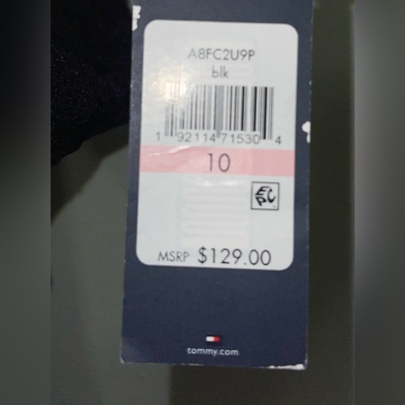 NWT Tommy Hilfiger Womens Black Lace Sleeves Mini Shift Dress Size 10 - Picture 7 of 8